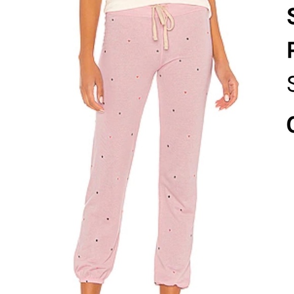 SUNDRY pink with stars & hearts jogger pants - Picture 10 of 11